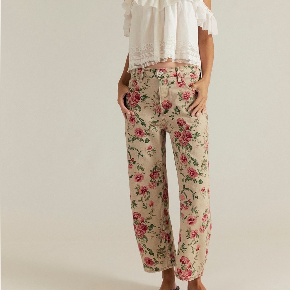 Free People We the Free Deep Trance Printed Jeans Wallpaper Floral